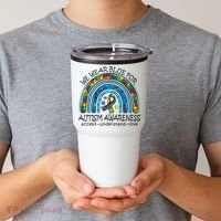 We Wear Blue For Autism Awareness Tumbler thumb 2