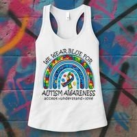We Wear Blue For Autism Awareness Women's Tank Top thumb 3