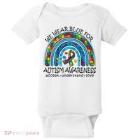 We Wear Blue For Autism Awareness Baby Bodysuit thumb 0