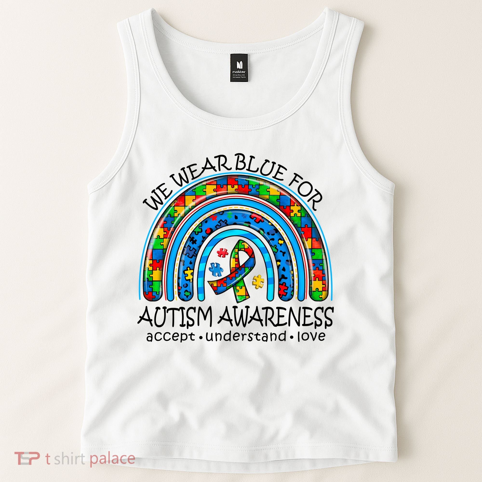 We Wear Blue For Autism Awareness Tank Top