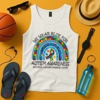 We Wear Blue For Autism Awareness Tank Top thumb 4