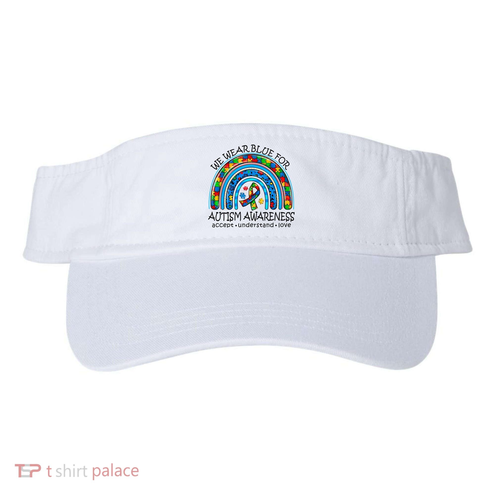 We Wear Blue For Autism Awareness Visor