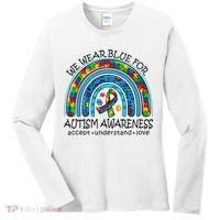 We Wear Blue For Autism Awareness Women's Long Sleeve Shirt thumb 0