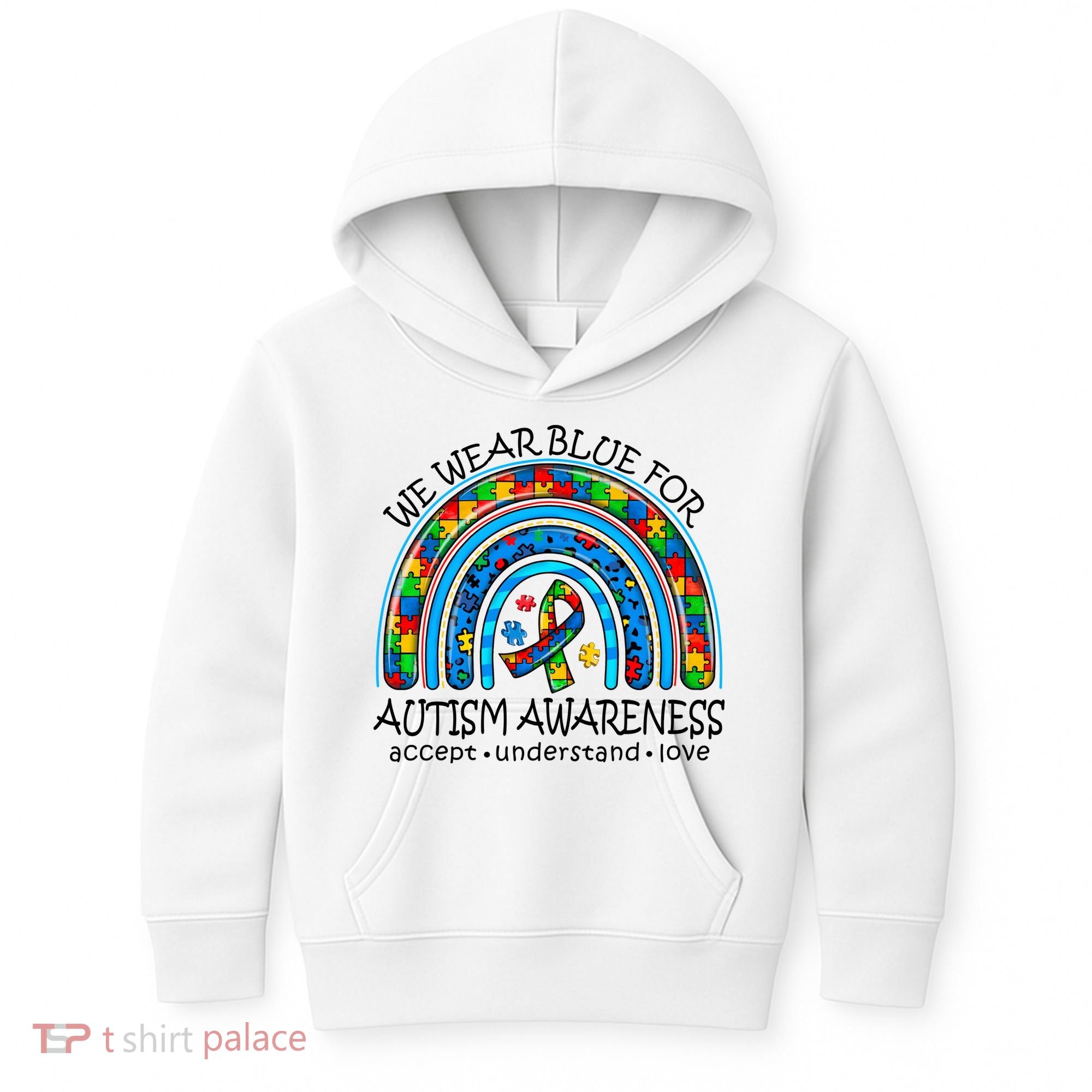 We Wear Blue For Autism Awareness Kids Hoodie