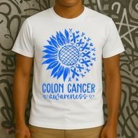We Wear Blue Colon Cancer Awareness Colorectal Cancer Month T-Shirt thumb 3