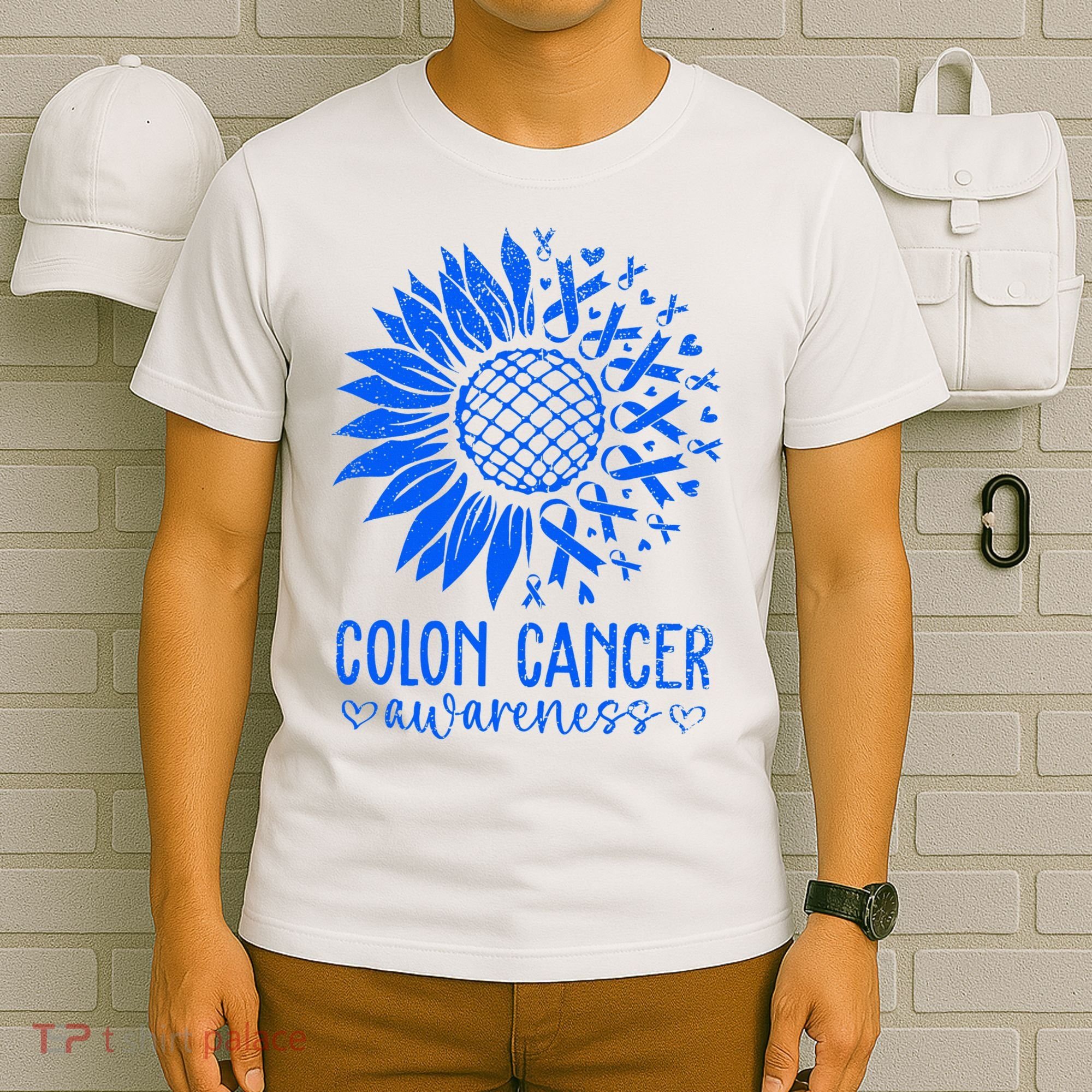 We Wear Blue Colon Cancer Awareness Colorectal Cancer Month T-Shirt