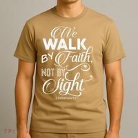 We Walk By Faith Not By Sight God Faith Jesus 2 T-Shirt thumb 3