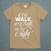We Walk By Faith Not By Sight God Faith Jesus 2 T-Shirt thumb 5