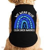 We Wear Blue Rainbow For Colon Cancer Awareness Meaningful Gift Doggie Tank thumb 0