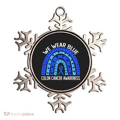 We Wear Blue Rainbow For Colon Cancer Awareness Meaningful Gift Ornament