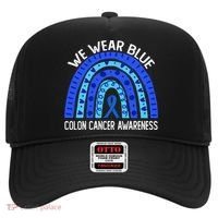 We Wear Blue Rainbow For Colon Cancer Awareness Meaningful Gift Hat thumb 0