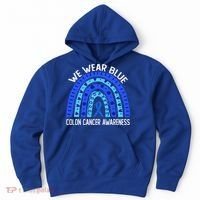 We Wear Blue Rainbow For Colon Cancer Awareness Meaningful Gift Hoodie thumb 0