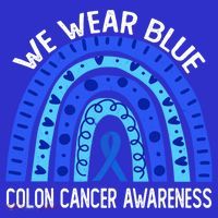 We Wear Blue Rainbow For Colon Cancer Awareness Meaningful Gift Coaster thumb 2