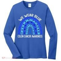 We Wear Blue Rainbow For Colon Cancer Awareness Meaningful Gift Women's Long Sleeve Shirt thumb 0