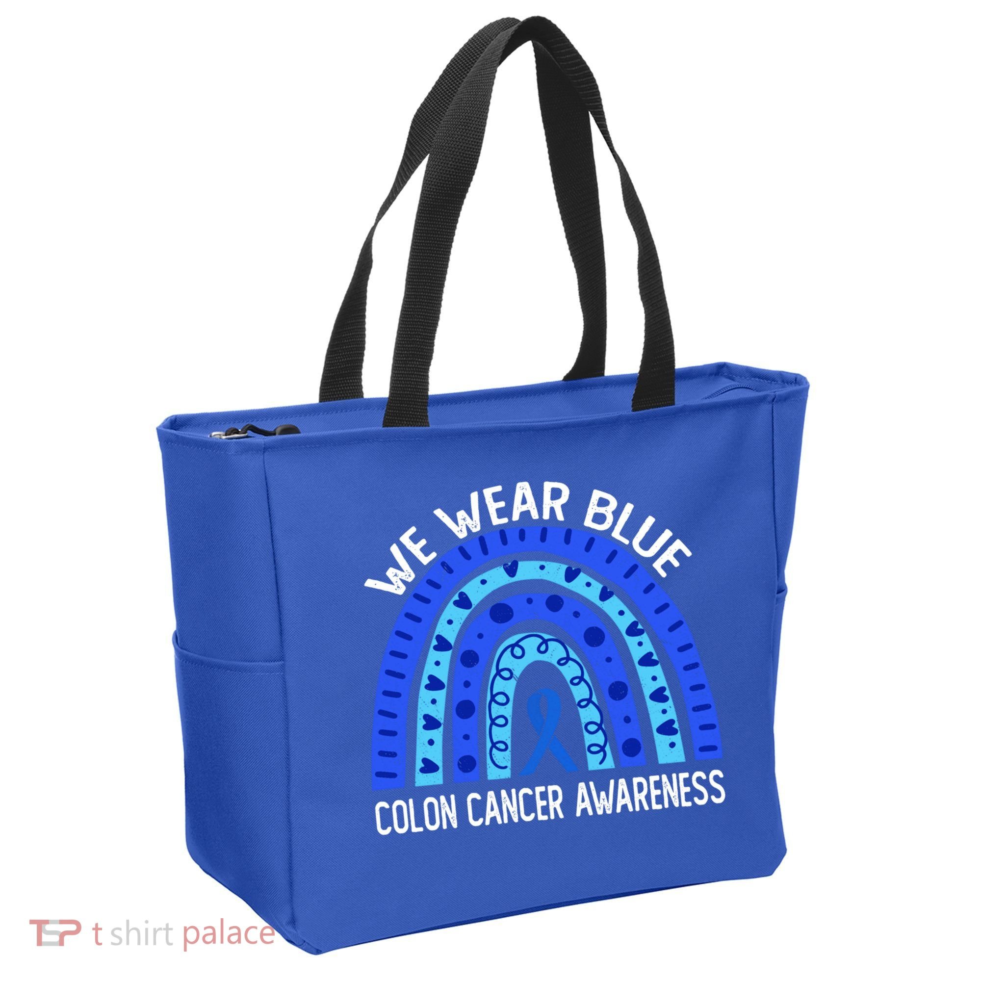We Wear Blue Rainbow For Colon Cancer Awareness Meaningful Gift Tote Bag