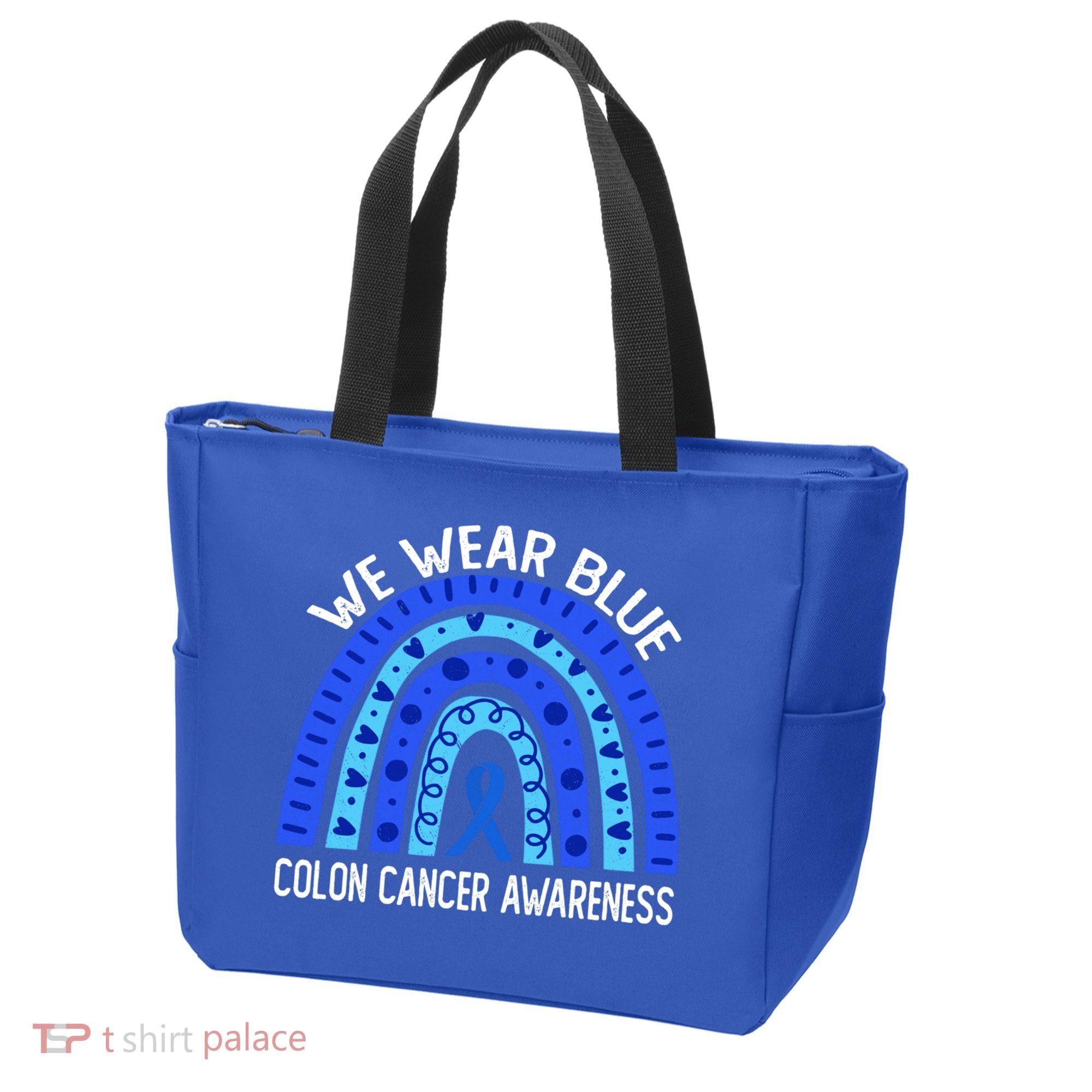 We Wear Blue Rainbow For Colon Cancer Awareness Meaningful Gift Tote Bag