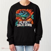 We WonT Back Down Blue And Orange Gator White Women's Sweatshirt thumb 0