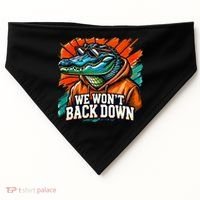 We WonT Back Down Blue And Orange Gator White USA-Made Doggie Bandana thumb 0