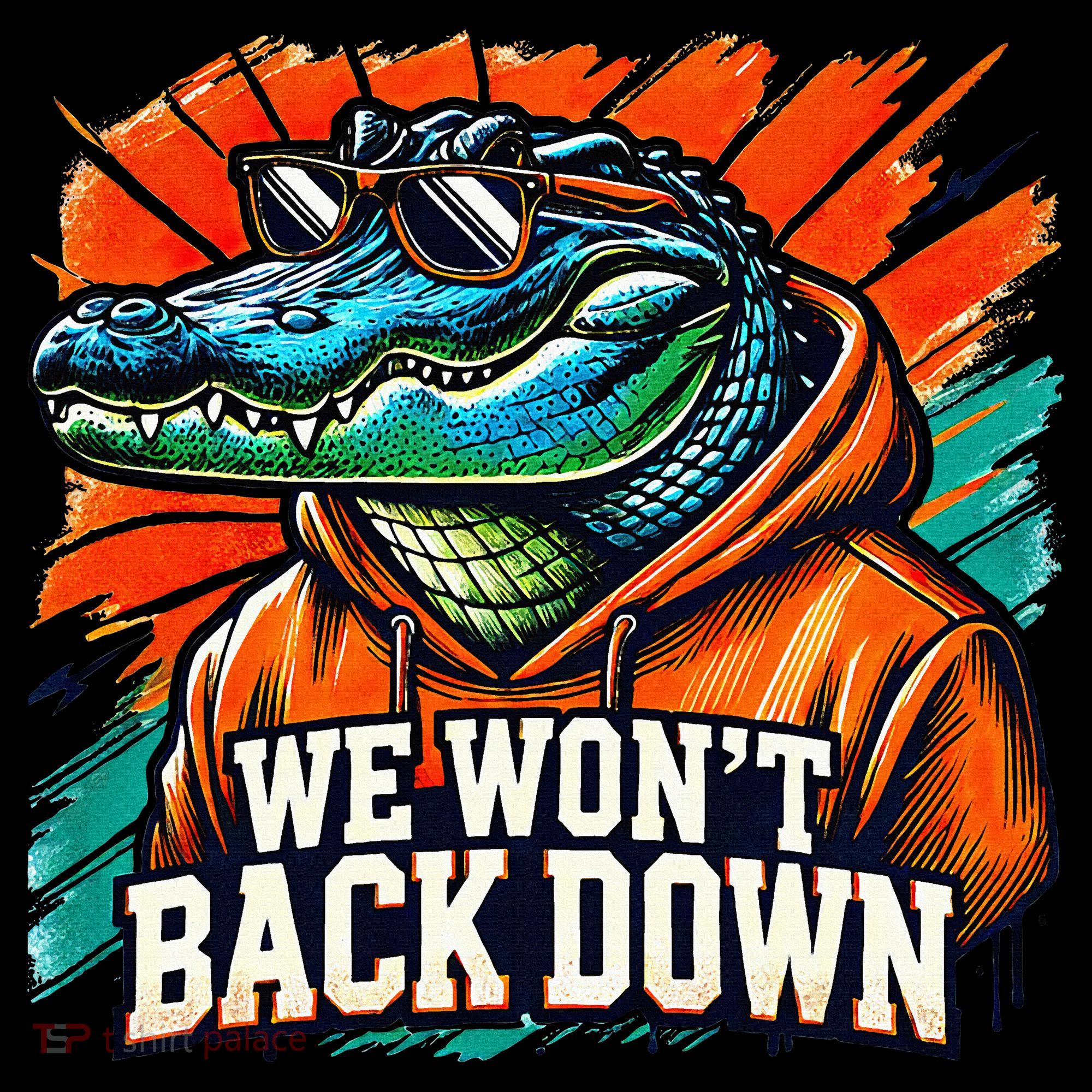 We WonT Back Down Blue And Orange Gator White Ornament