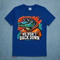 We WonT Back Down Blue And Orange Gator White T-Shirt thumb 5