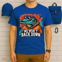 We WonT Back Down Blue And Orange Gator White T-Shirt thumb 6