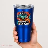 We WonT Back Down Blue And Orange Gator White Tumbler thumb 2