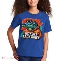 We WonT Back Down Blue And Orange Gator White Kids T-Shirt thumb 2