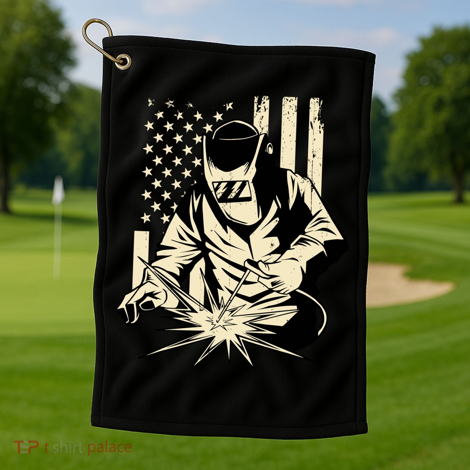 Welder Welding Blacksmith Metal Worker Fabricator Golf Towel