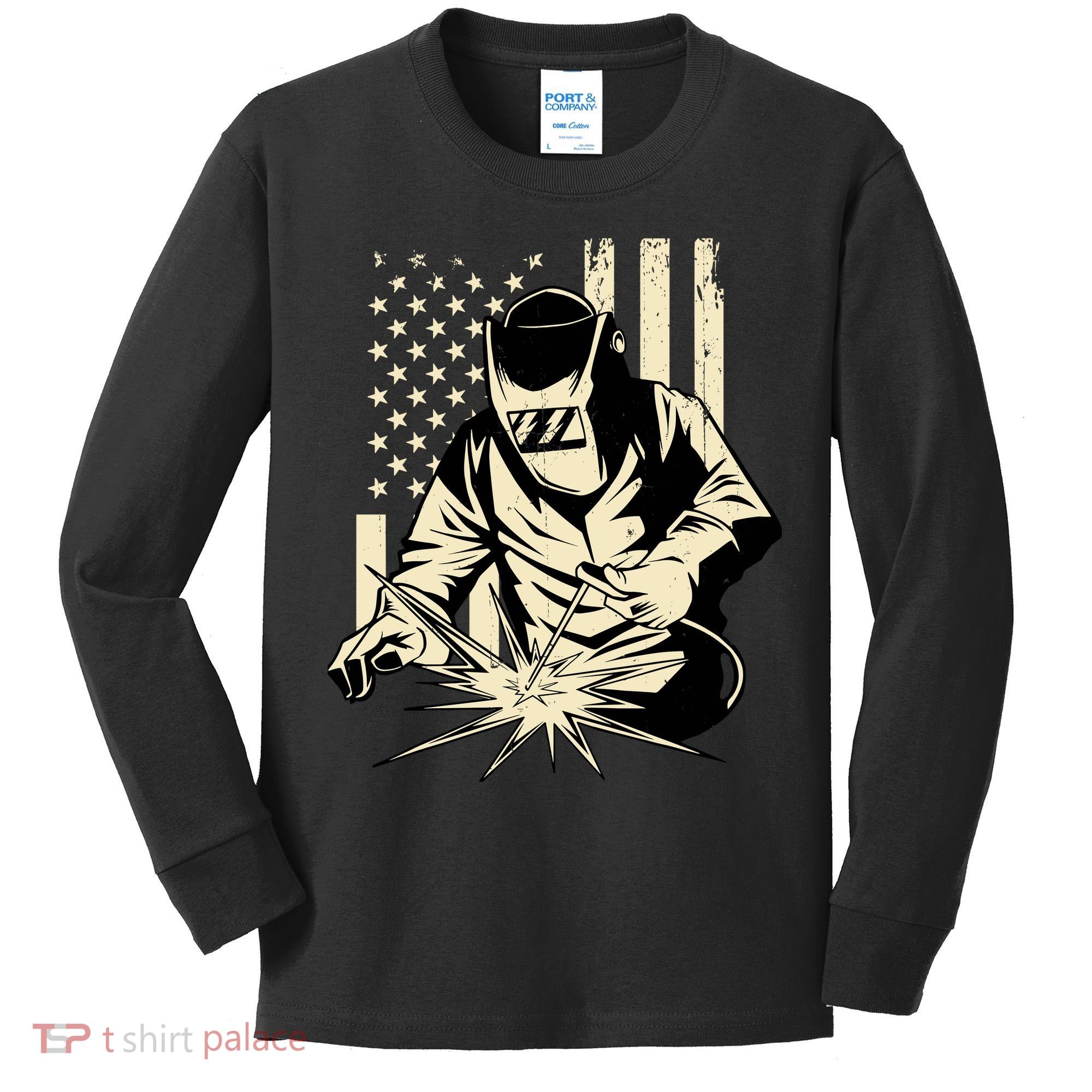 Welder Welding Blacksmith Metal Worker Fabricator Kids Long Sleeve Shirt