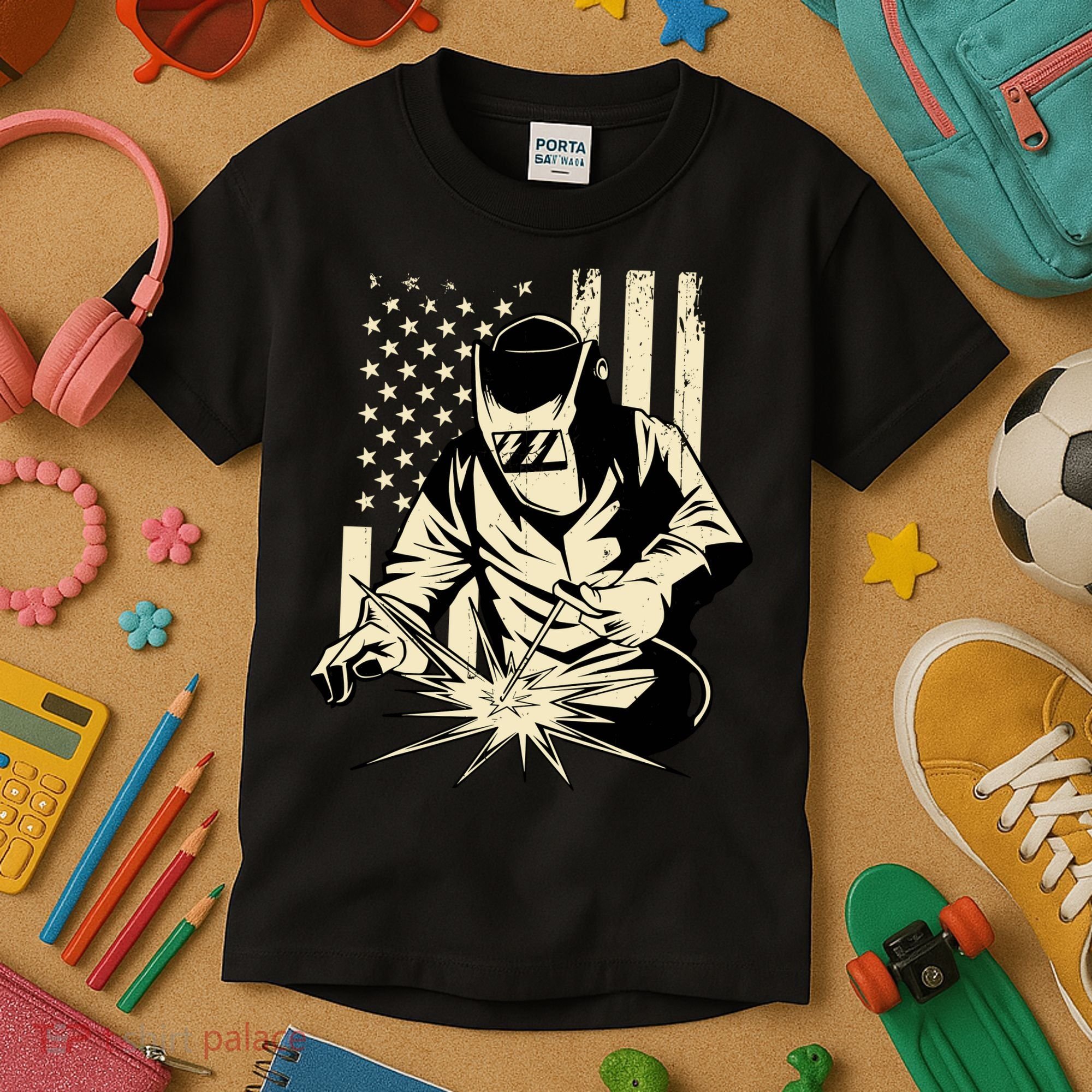 Welder Welding Blacksmith Metal Worker Fabricator Kids T-Shirt