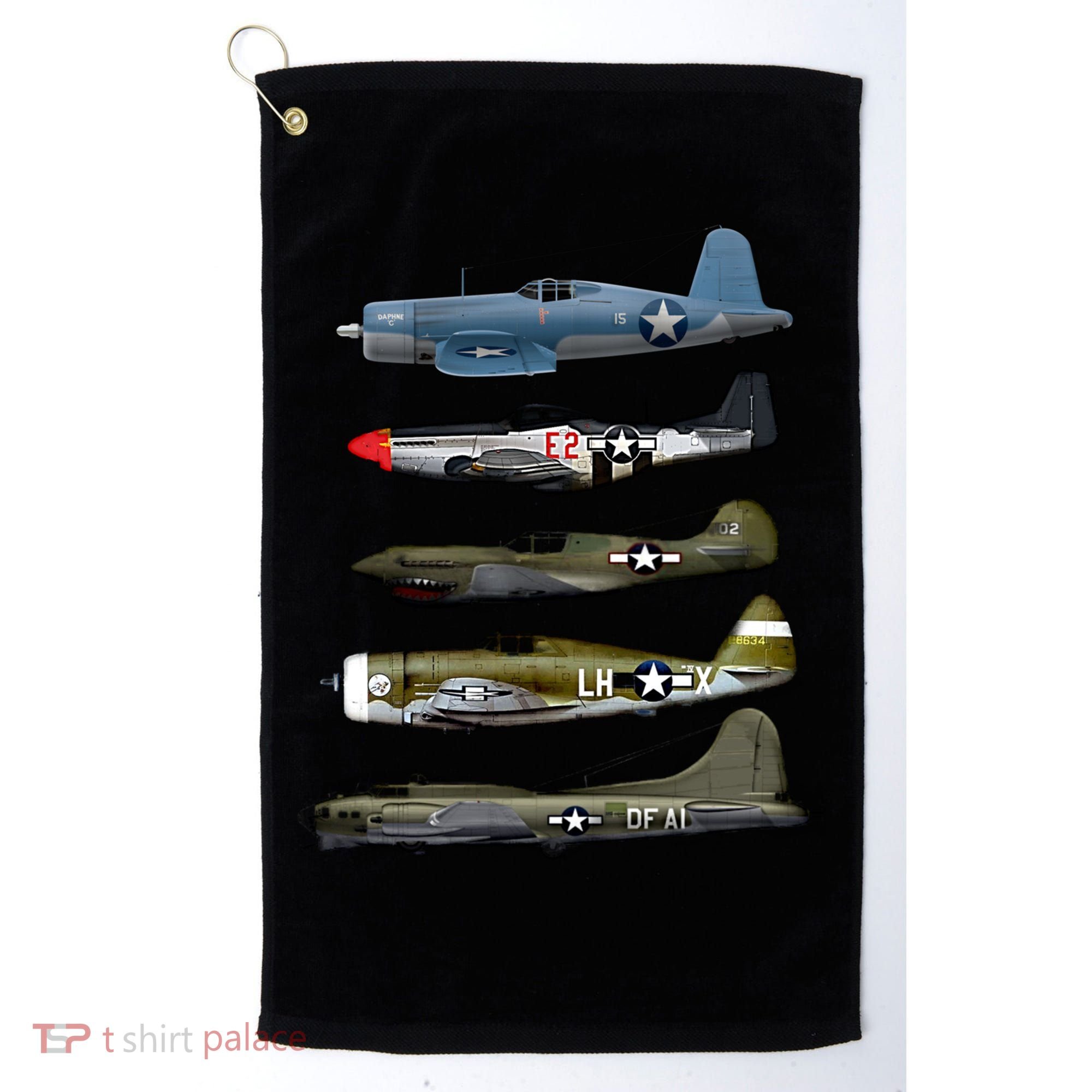 Ww2 Warplane Bgreat Gift17 P51 Mustang F4u Corsair P40 Warhawk Gift Golf Towel