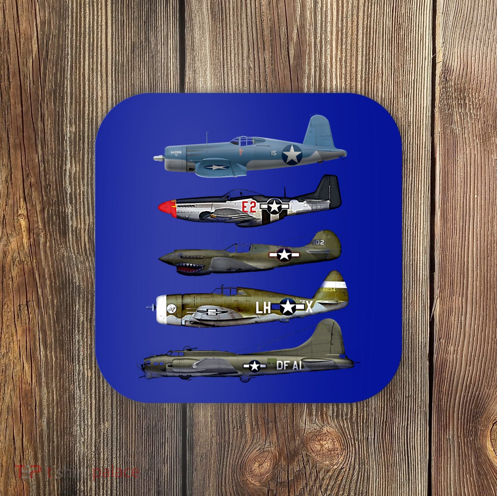 Ww2 Warplane Bgreat Gift17 P51 Mustang F4u Corsair P40 Warhawk Gift Coaster