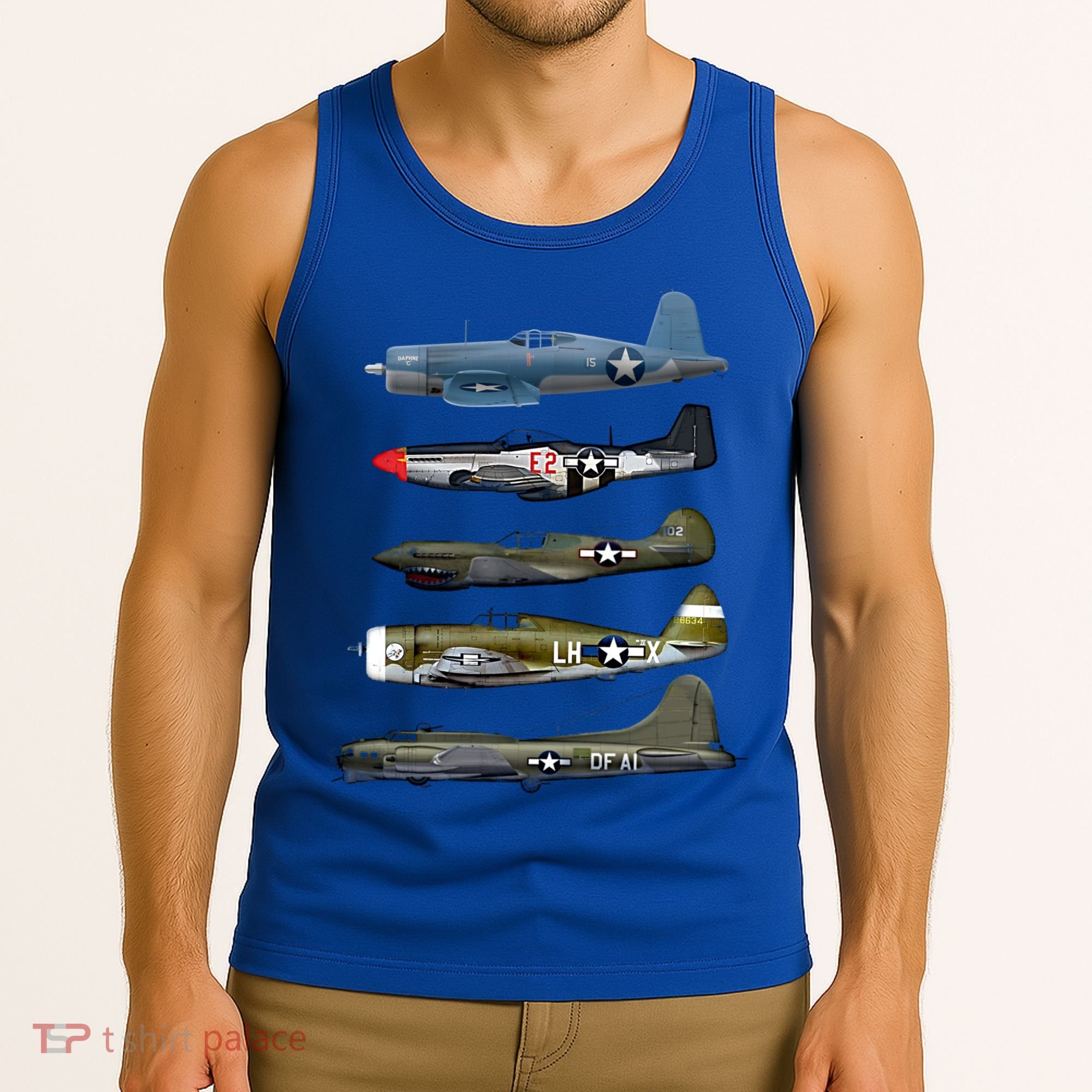 Ww2 Warplane Bgreat Gift17 P51 Mustang F4u Corsair P40 Warhawk Gift Tank Top