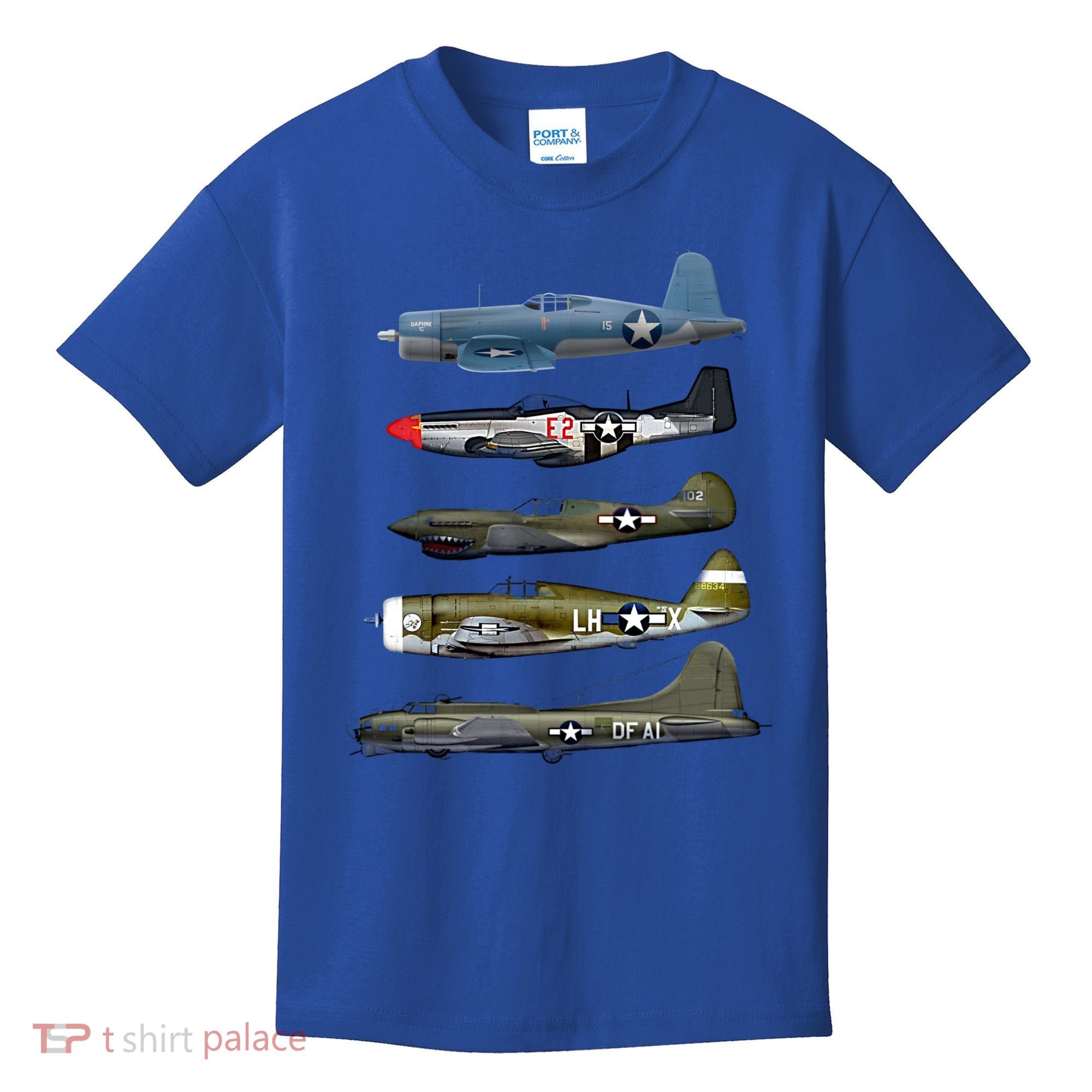 Ww2 Warplane Bgreat Gift17 P51 Mustang F4u Corsair P40 Warhawk Gift Kids T-Shirt