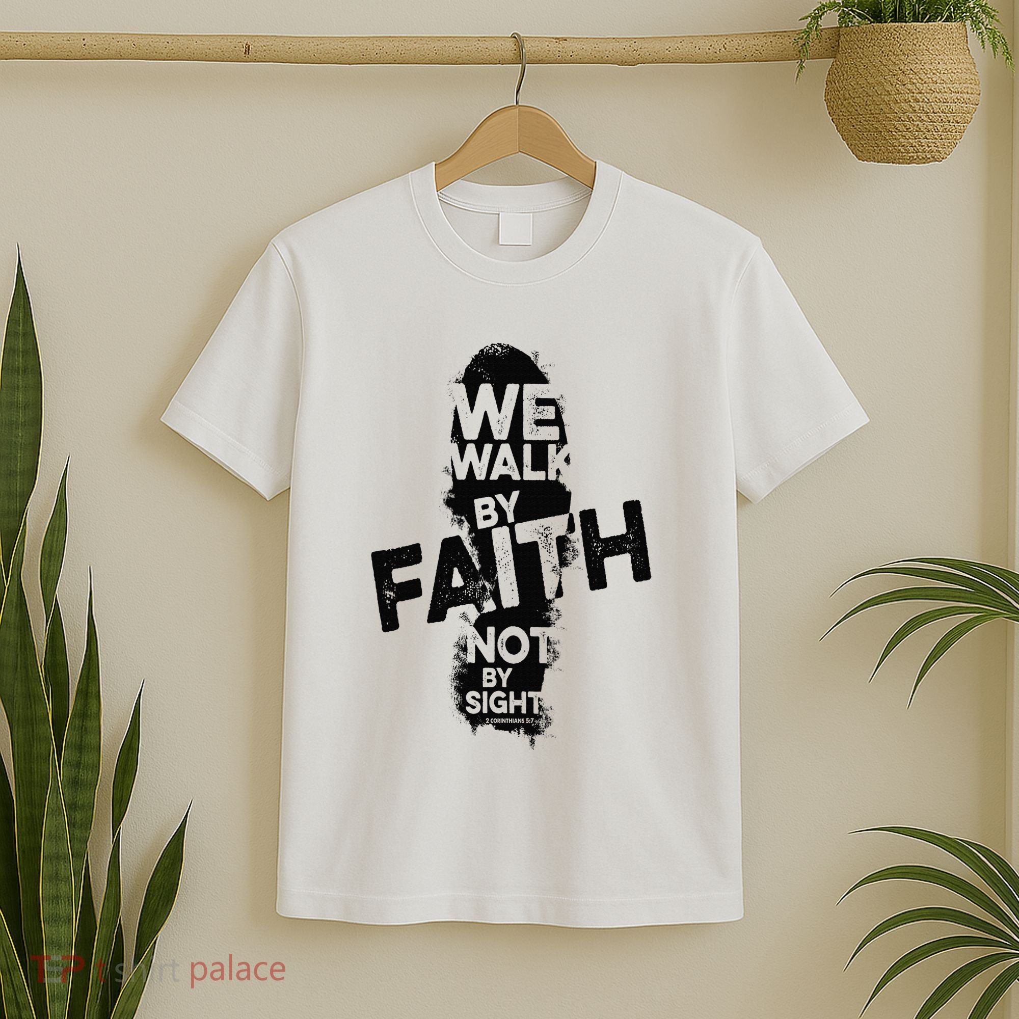 We Walk By Faith Not By Sight Christian Faith in God Vintage T-Shirt