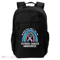 We Wear Blue Pink Teal Thyroid Cancer Awareness Family Group Gift Backpack thumb 0