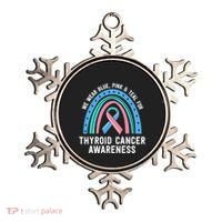 We Wear Blue Pink Teal Thyroid Cancer Awareness Family Group Gift Ornament thumb 0