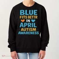We Wear Blue In April Autism Awareness Neurodiversity Women's Sweatshirt thumb 0