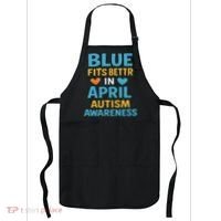 We Wear Blue In April Autism Awareness Neurodiversity Apron thumb 0