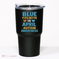We Wear Blue In April Autism Awareness Neurodiversity Tumbler thumb 0