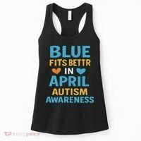 We Wear Blue In April Autism Awareness Neurodiversity Women's Tank Top thumb 0