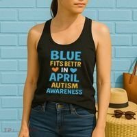 We Wear Blue In April Autism Awareness Neurodiversity Women's Tank Top thumb 2