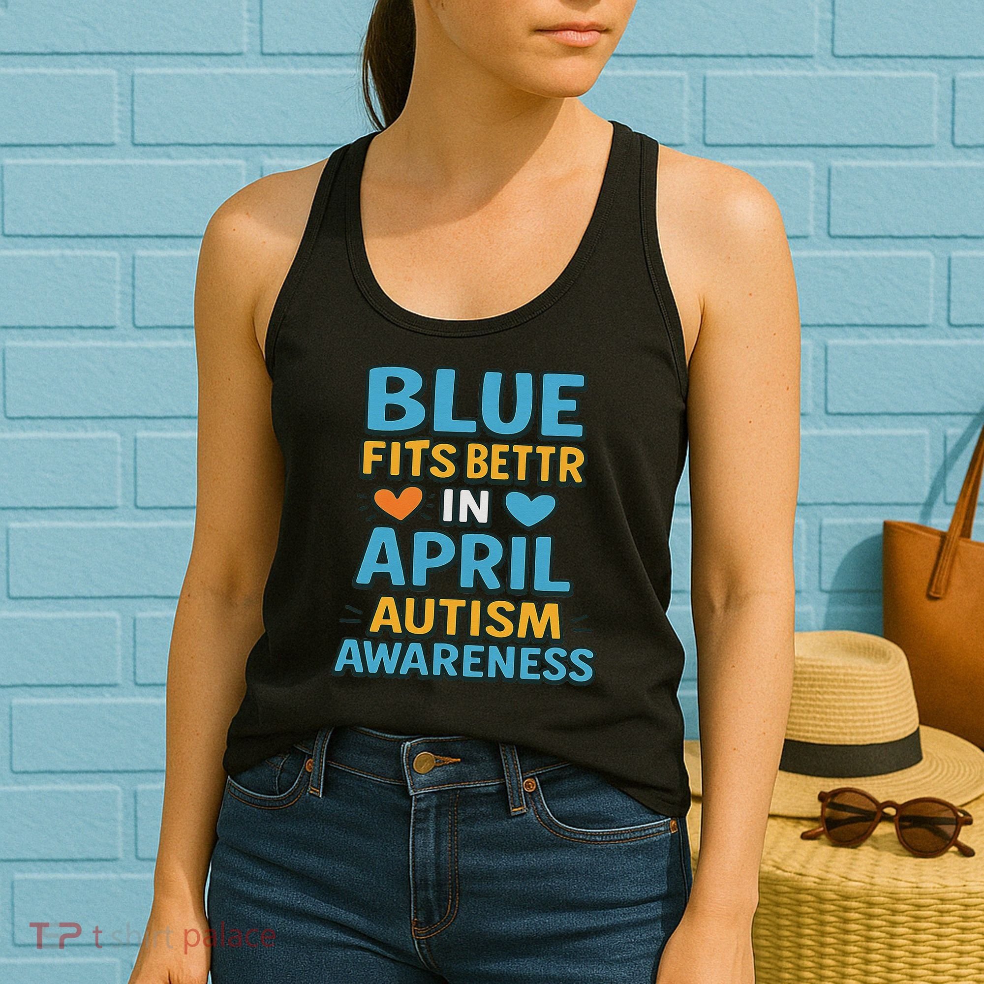 We Wear Blue In April Autism Awareness Neurodiversity Women's Tank Top
