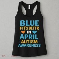 We Wear Blue In April Autism Awareness Neurodiversity Women's Tank Top thumb 3