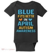 We Wear Blue In April Autism Awareness Neurodiversity Baby Bodysuit thumb 0