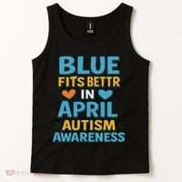 We Wear Blue In April Autism Awareness Neurodiversity Tank Top thumb 2
