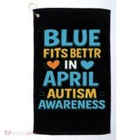 We Wear Blue In April Autism Awareness Neurodiversity Golf Towel thumb 0