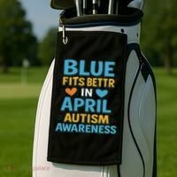 We Wear Blue In April Autism Awareness Neurodiversity Golf Towel thumb 2