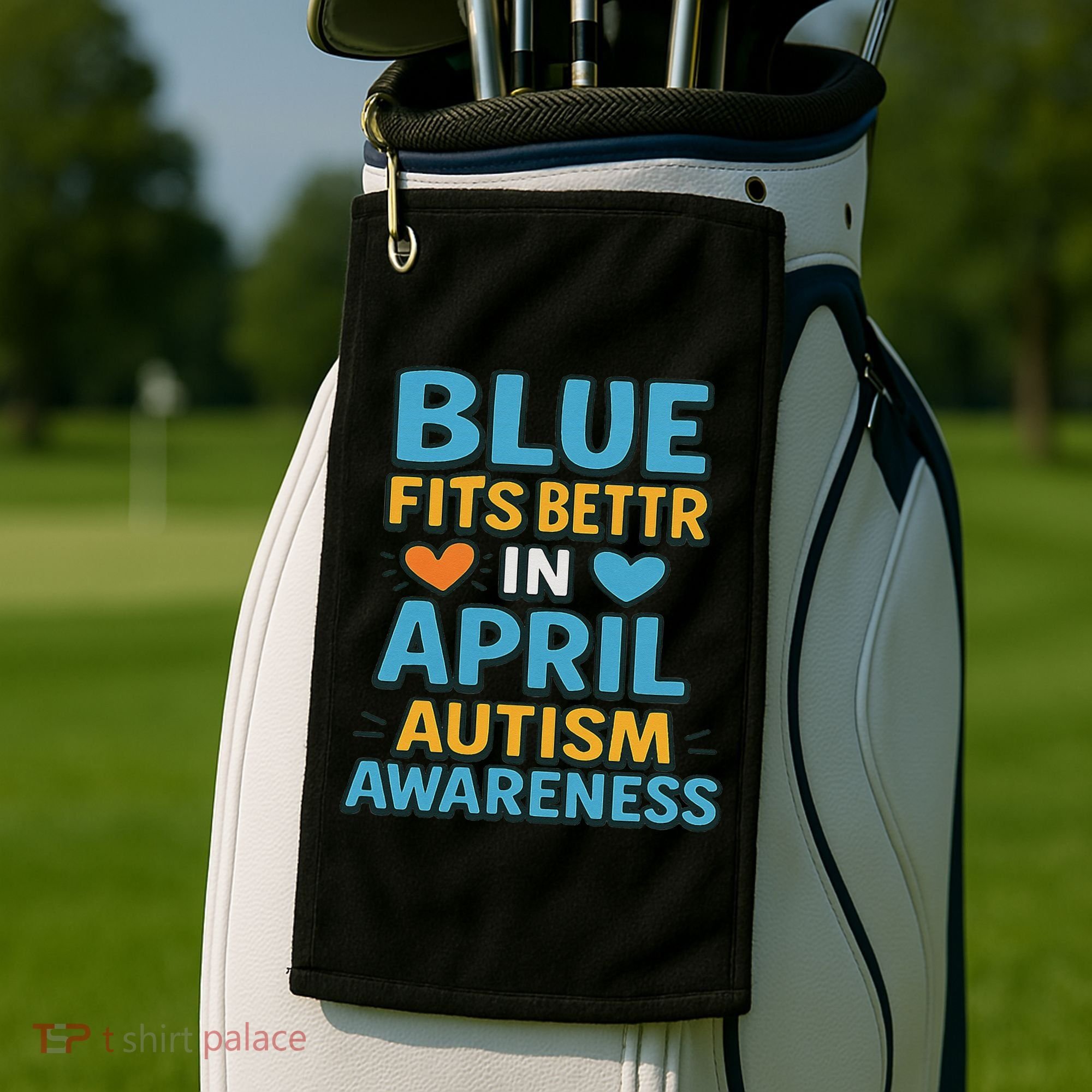 We Wear Blue In April Autism Awareness Neurodiversity Golf Towel