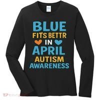 We Wear Blue In April Autism Awareness Neurodiversity Women's Long Sleeve Shirt thumb 0